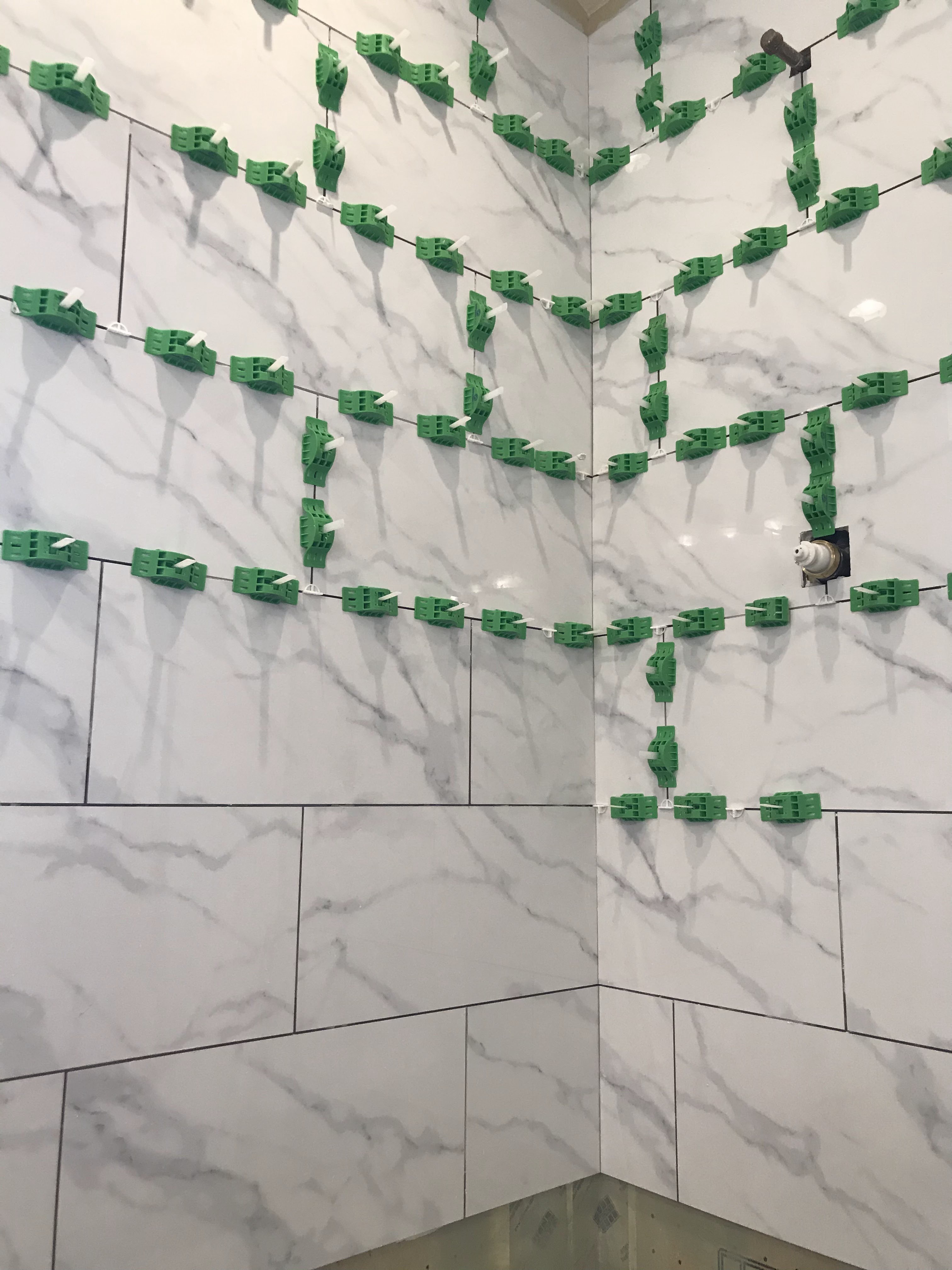 Large shower window tile surround and waterproof sealing in Shreveport Louisiana by 318 Tile Pro